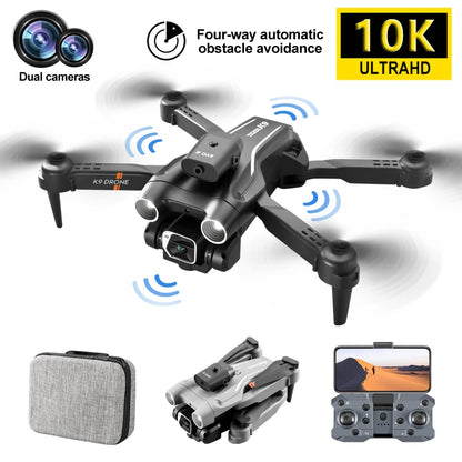 K9 Mini Drones Camera 10K Foldable FPV RC Drone Quadcopter for Adults and Beginners with 360° Active Obstacle Avoidance Toys