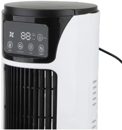 Mini Ar Condicionado Portátil com Ventilador Multiuso, Umidificador de 300ml, Luz LED, USB e Bivolt