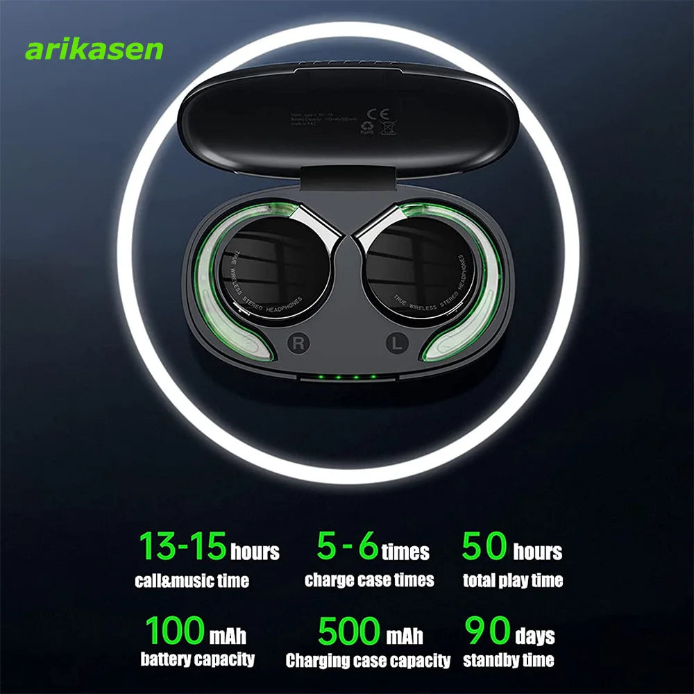 Open Ear Bluetooth Headphones with Noise Cancelling Technology for Running and Workouts