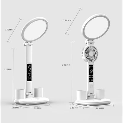 Luminária LED Multifuncional com Relógio – Dobrável, Recarregável & Ajustável