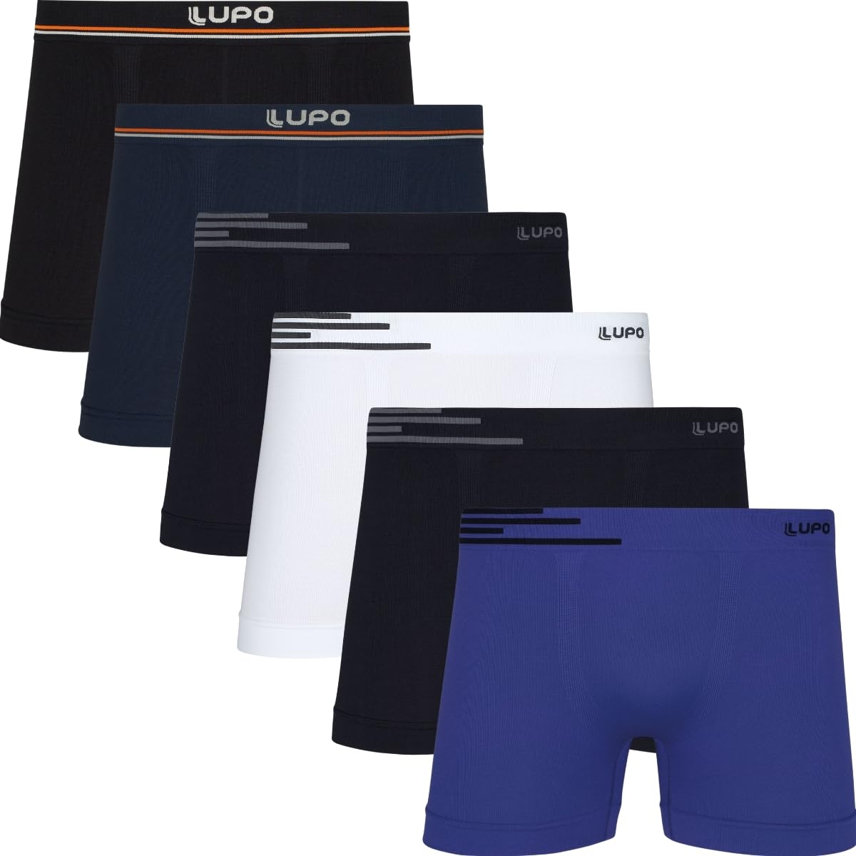 Kit Com 6 Cuecas Boxer Lupo Microfribra Sem Costura Adulto Box Masculina 436