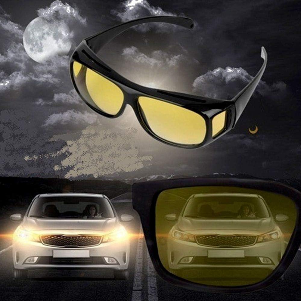 Oculos Visao Noturna Unissex 2 Und Dirigir Dia e Noite Protecao UV Polarizado Moto Carro