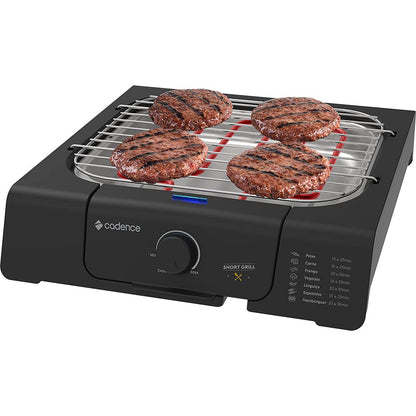 Churrasqueira Grill Eletrica Cadence Short, 1200W, Preto, 220V, GRL805