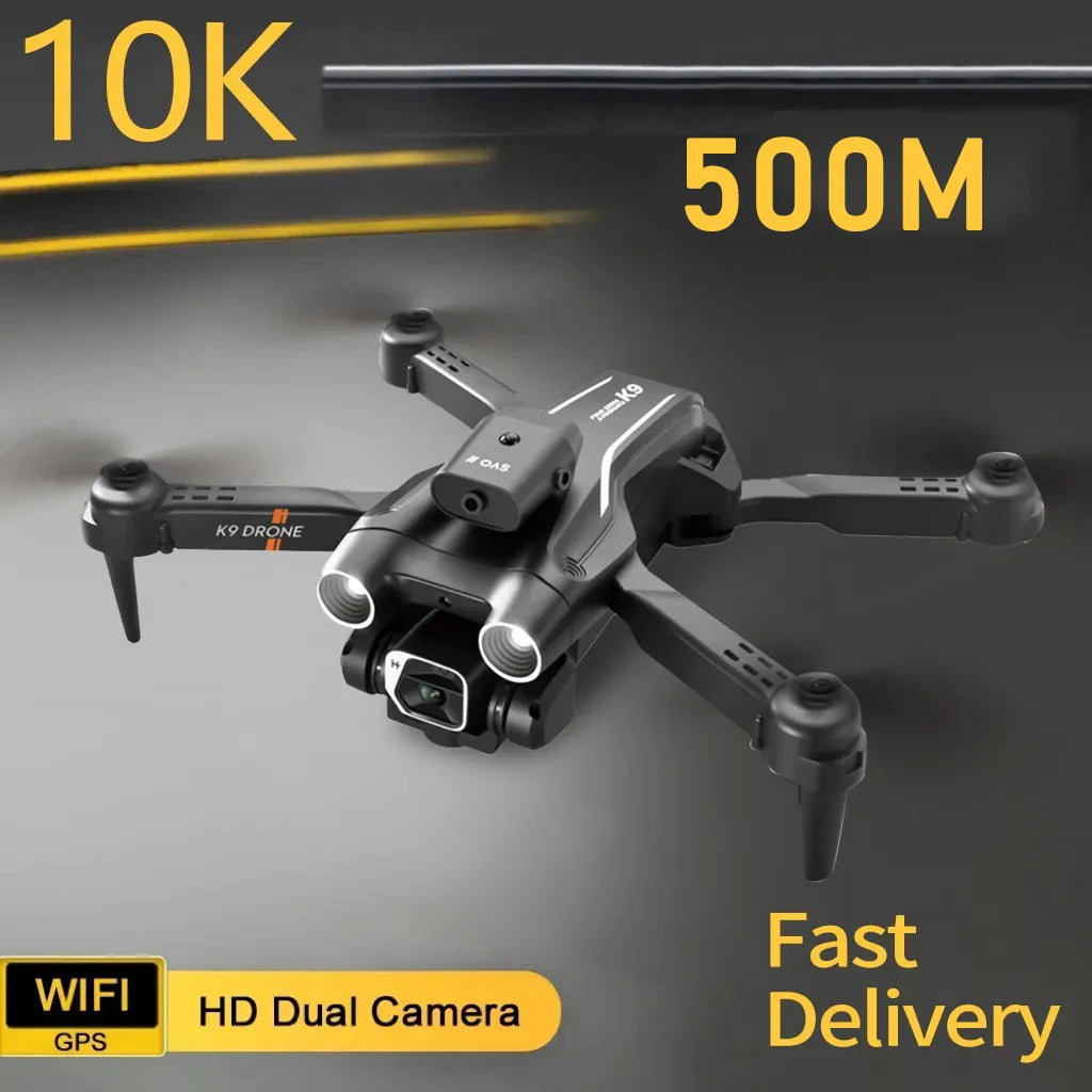 K9 Mini Drones Camera 10K Foldable FPV RC Drone Quadcopter for Adults and Beginners with 360° Active Obstacle Avoidance Toys