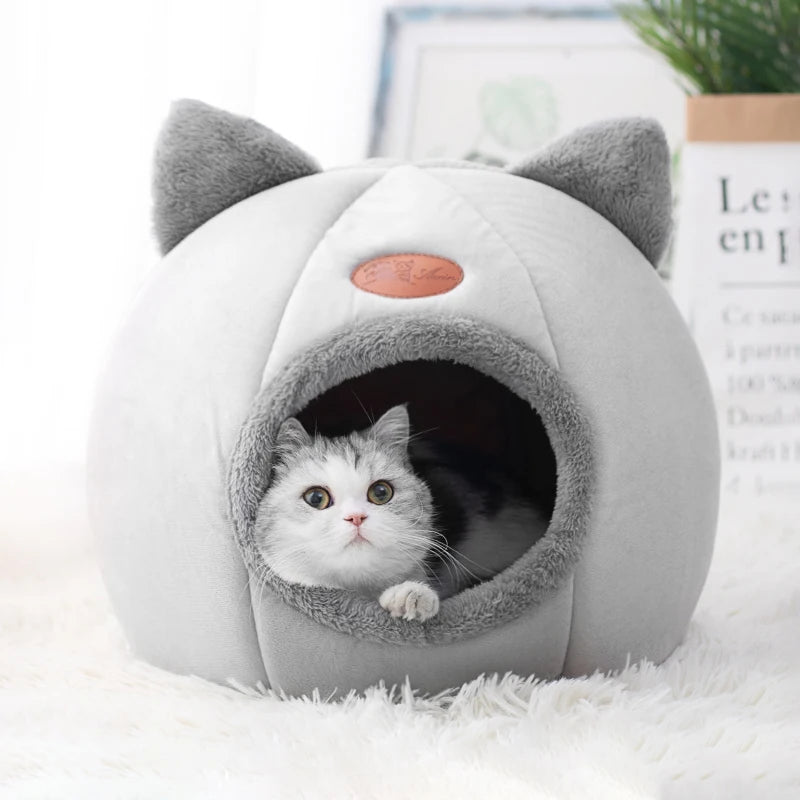 Cama Gato com Design de Tenda Aconchegante para Gatos e Cães de Pequeno Porte