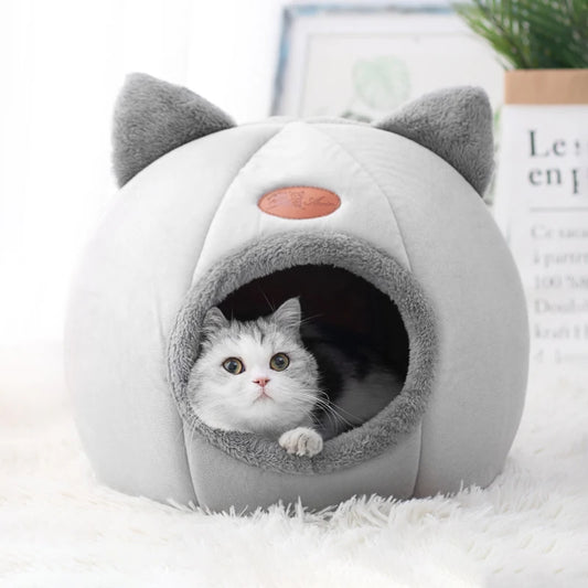 Cama Gato com Design de Tenda Aconchegante para Gatos e Cães de Pequeno Porte