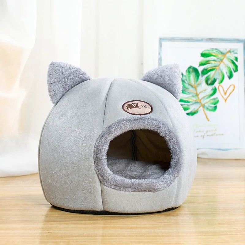 Cama Gato com Design de Tenda Aconchegante para Gatos e Cães de Pequeno Porte