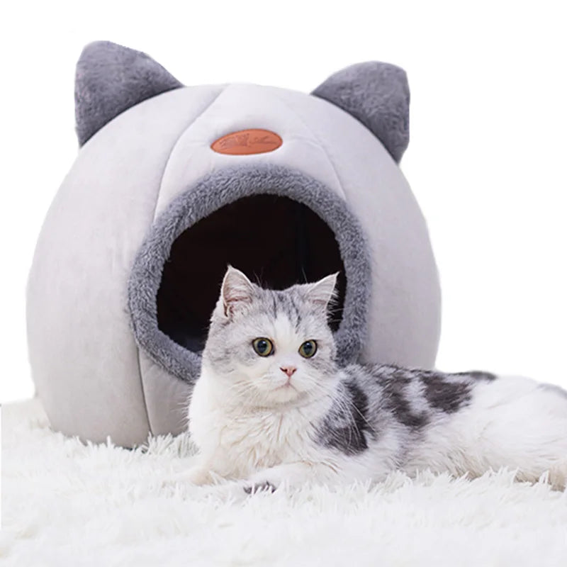 Cama Gato com Design de Tenda Aconchegante para Gatos e Cães de Pequeno Porte