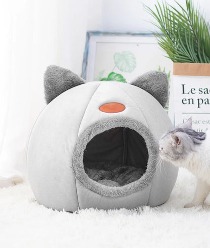 Cama Gato com Design de Tenda Aconchegante para Gatos e Cães de Pequeno Porte