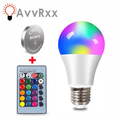 E27 LED RGB Spotlight Bulb with IR Remote Control - 4W, 10W, 15W, AC 85-265V, Smart Home Decor Lighting