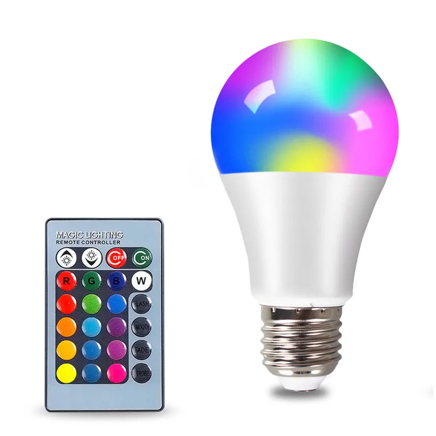 E27 LED RGB Spotlight Bulb with IR Remote Control - 4W, 10W, 15W, AC 85-265V, Smart Home Decor Lighting