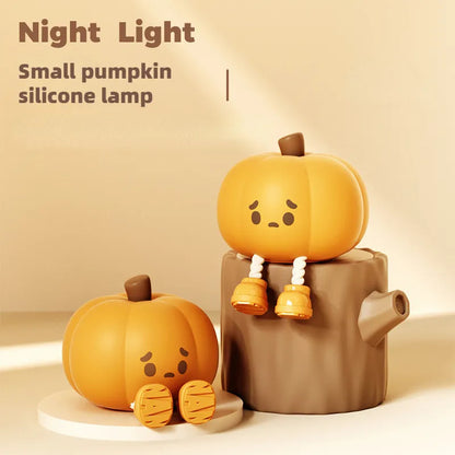 Luminária Abóbora de Silicone – Luz Noturna Recarga USB, Toque Dimmer e Decoração Criativa para Halloween